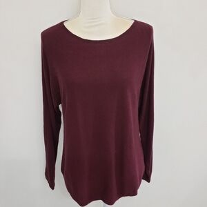 Magaschoni Long Sleeve Wineberry Sweater Women's Sz M